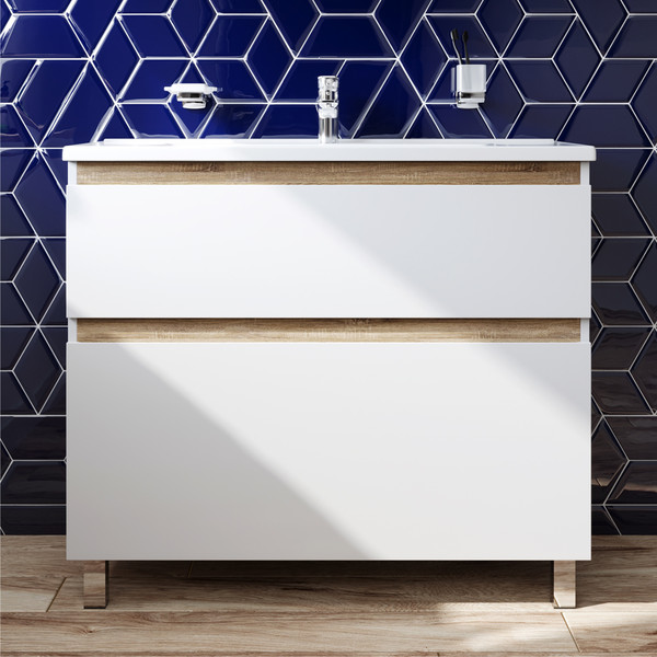 Тумба с умывальником AM.PM X-Joy M85A-FSX1002-WC1002WG - фото