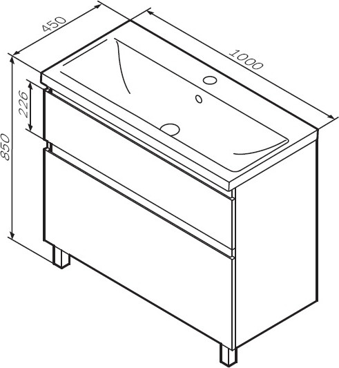 Тумба с умывальником AM.PM X-Joy M85A-FSX1002-WC1002WG