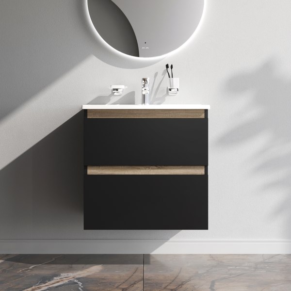 Тумба с умывальником AM.PM X-Joy M85-FHX0652BM-WCC0652WG - фото