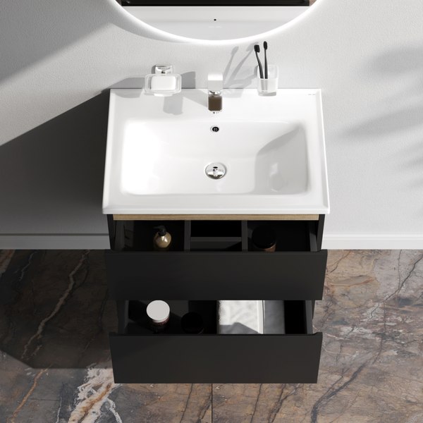 Тумба с умывальником AM.PM X-Joy M85-FHX0652BM-WCC0652WG