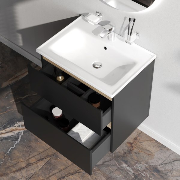 Тумба с умывальником AM.PM X-Joy M85-FHX0652BM-WCC0652WG