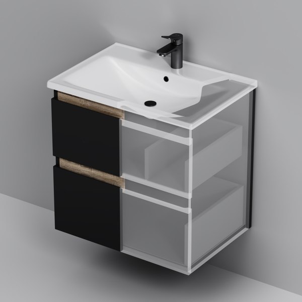 Тумба с умывальником AM.PM X-Joy M85-FHX0652BM-WCC0652WG