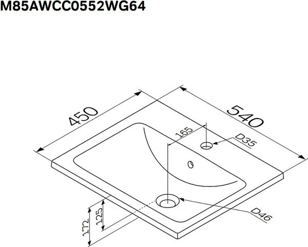 Тумба с умывальником AM.PM X-Joy M85A-FHX0552-WC0552WG