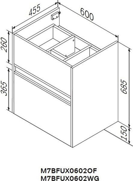 Тумба с умывальником AM.PM Sense M7B-FUX0602WG-WCC0602WG