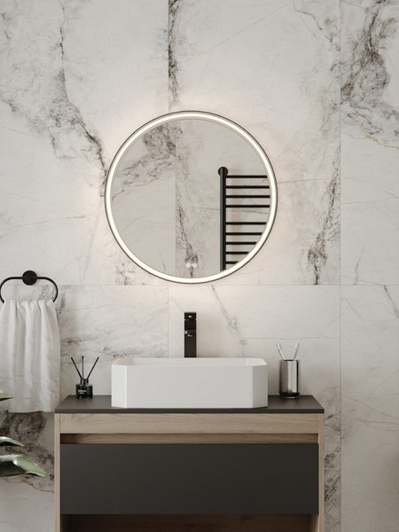 Зеркало Teymi Lina Romantic Black D60 LED / T20132 - фото