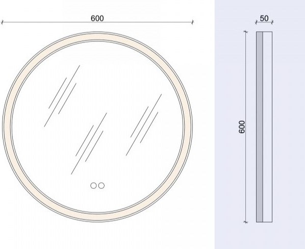 Зеркало Teymi Lina Romantic Black D60 LED / T20132
