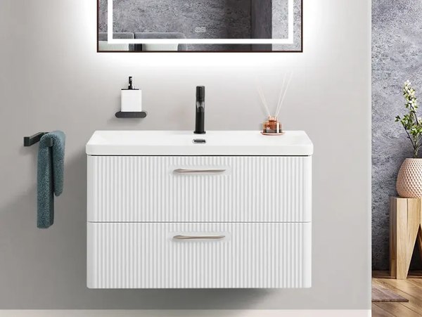 Тумба с умывальником BelBagno DUE-800-2C-SO-BM-P + BB-8076-3-80 - фото