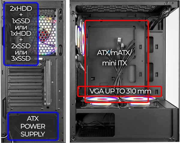 Корпус для компьютера Ginzzu CL305