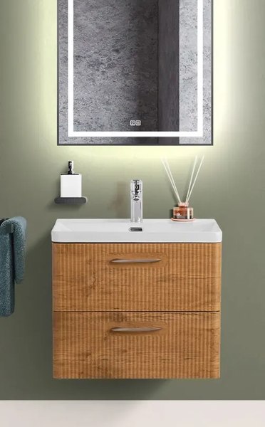 Тумба с умывальником BelBagno DUE-600-2C-SO-RN-P + BB-8076-3-60 - фото