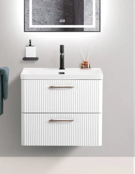 Тумба с умывальником BelBagno DUE-500-2C-SO-BL-P + BB-8076-3-50 - фото