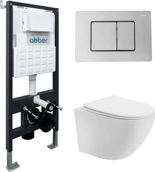 Унитаз подвесной с инсталляцией Abber Bequem AC1100T-AC0105-AC0120 - фото