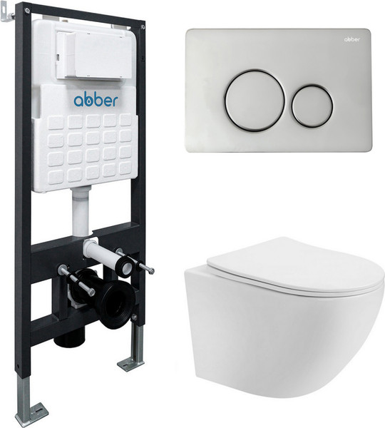 Унитаз подвесной с инсталляцией Abber Bequem AC1100T-AC0105-AC0121 - фото