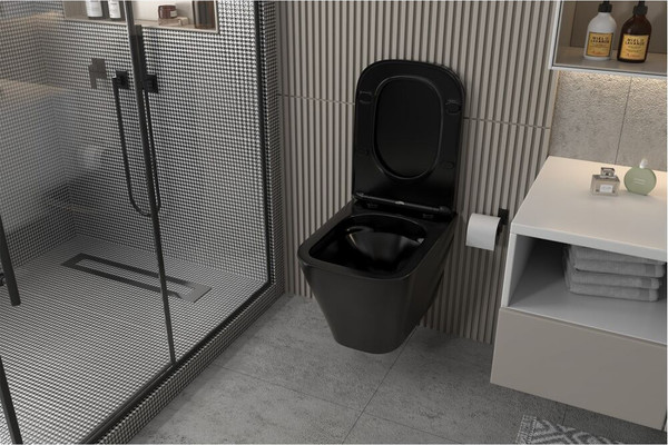 Унитаз подвесной с инсталляцией Abber Rechteck AC1201MB-AC0105-AC0120RG