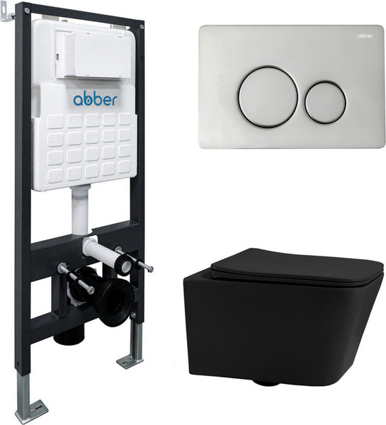 Унитаз подвесной с инсталляцией Abber Rechteck AC1201MB-AC0105-AC0121 - фото