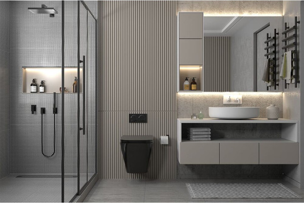 Унитаз подвесной с инсталляцией Abber Rechteck AC1201MB-AC0105-AC0121MW