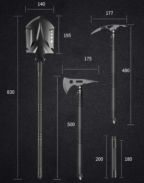 Лопата туристическая YYC Складная G-B07 многофункциональная