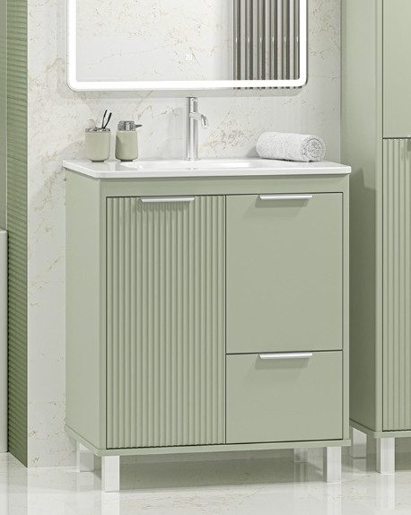 Тумба с умывальником Brevita Risacca Pistachio 70 / RIS-06070-0842Я+B-OND070-01 - фото