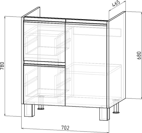 Тумба под умывальник Emmy Вега 70 / 310161