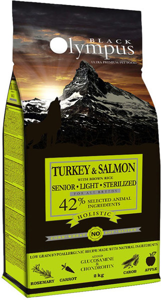 Сухой корм для собак Black Olympus Senior Light Sterilized Turkey Salmon&Brown Rice - фото