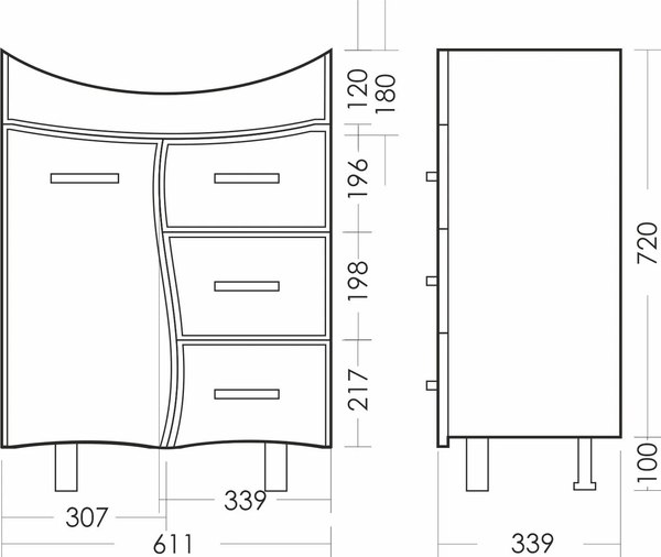 Тумба под умывальник Sanita Лира LRSACW65015F1