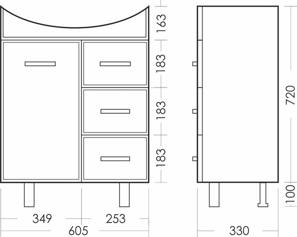 Тумба под умывальник Sanita Лагуна 65 TLGN65