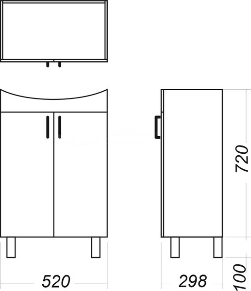 Тумба под умывальник Sanita Рондо 56 / RNDSACW56013F1