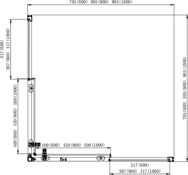 Душевой уголок Aquatek 90x90 / AQ ARI KV 08020GM