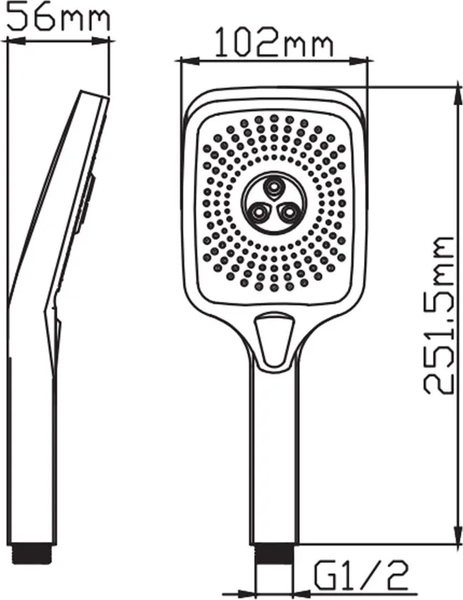 Лейка ручного душа Diadonna D10-19040BL