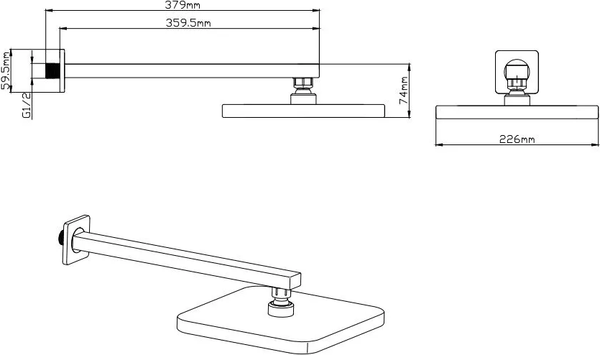 Верхний душ Diadonna D11-1906