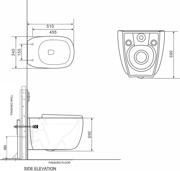 Унитаз подвесной Roxen Martin 530220-02 Rimless Soft Close NC