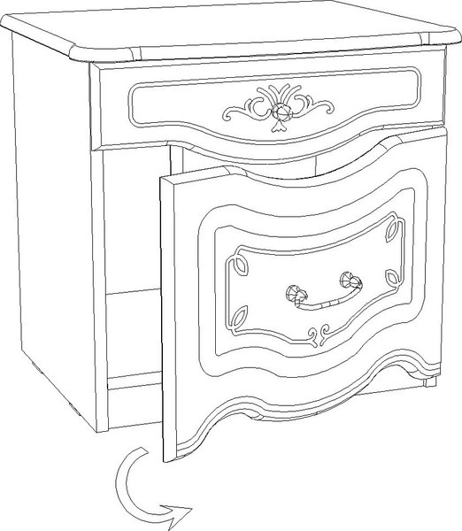 Прикроватная тумба ФорестДекоГрупп Луиза правая