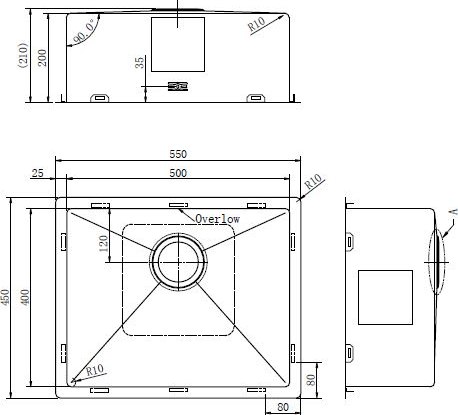 Мойка кухонная ZORG ZRE 5545