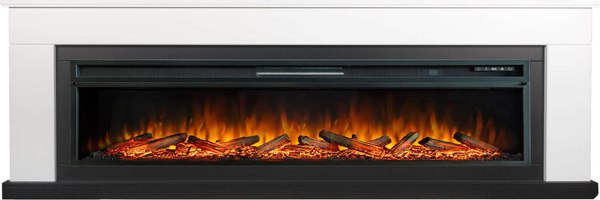 Каминокомплект Смолком Detroit V60 Vision 60 Log Led (бьянко белый/черный) - фото