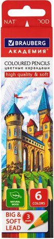 Набор цветных карандашей Brauberg Академия / 181863 - фото