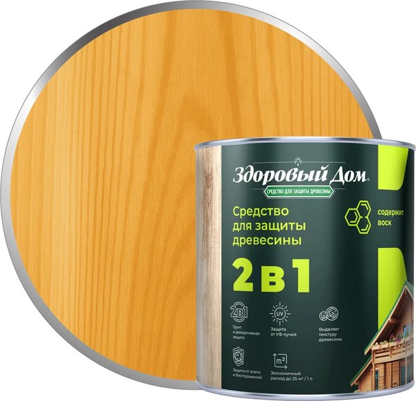 Защитно-декоративный состав Здоровый дом 2в1 Орегон - фото