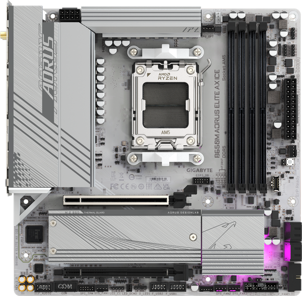 Материнская плата Gigabyte B650M Aorus Elite AX Ice - фото