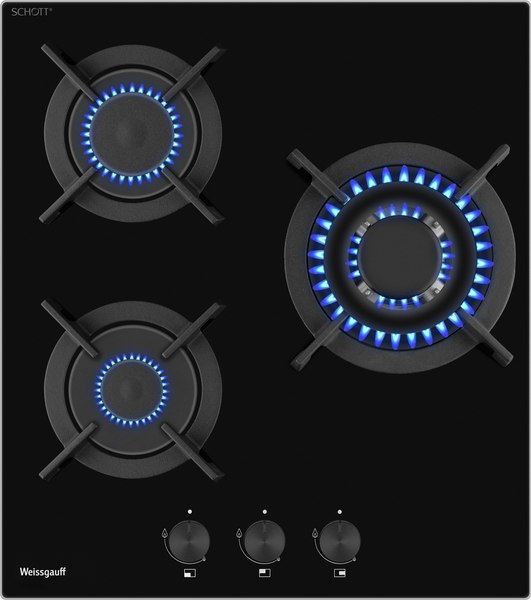 Газовая варочная панель Weissgauff HGG 451 BGV Nano Glass - фото