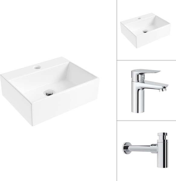 Умывальник со смесителем Lauter 21344 + Awe 21CK128C с сифоном 21635CH - фото