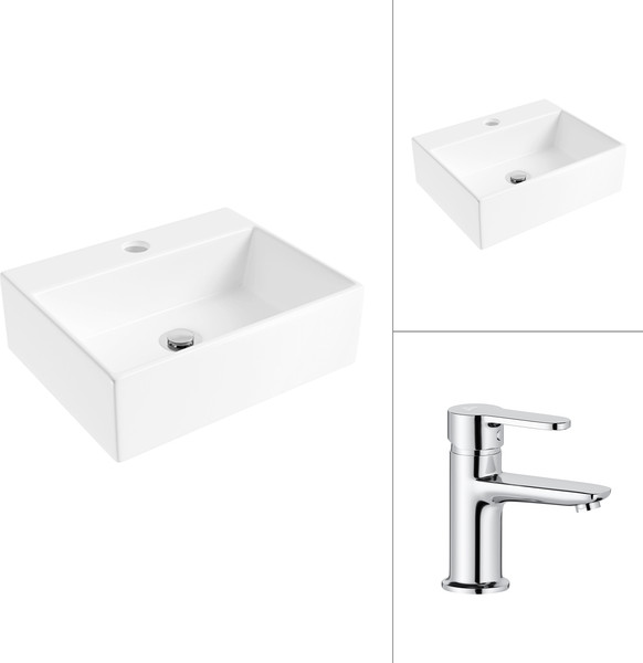 Умывальник со смесителем Lauter 21344 + Jet 21AM12361 - фото