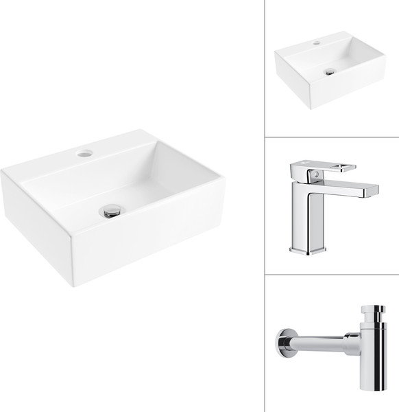 Умывальник со смесителем Lauter 21344 + Cascade 21СК655C с сифоном 21635CH - фото