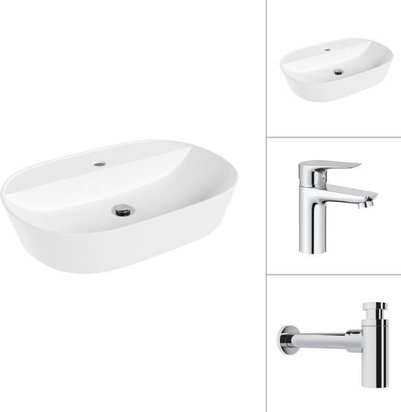 Умывальник со смесителем Lauter 21460-60 + Awe 21CK128C с сифоном 21635CH - фото