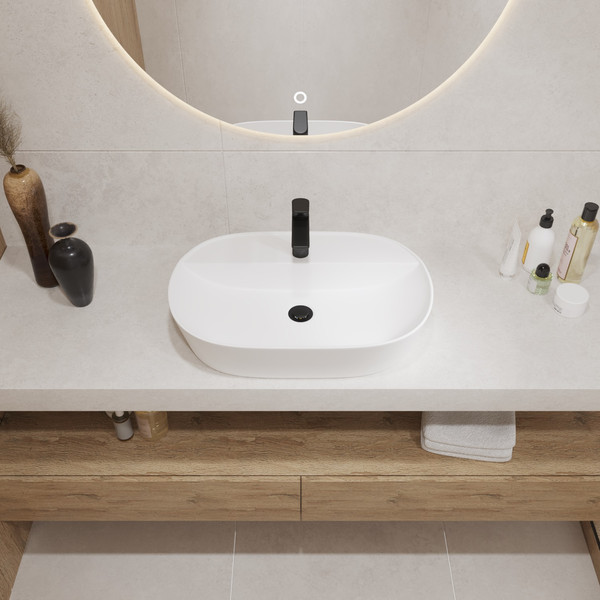 Умывальник со смесителем Lauter 21460-60 + Awe 21CK128C с сифоном 21635CH