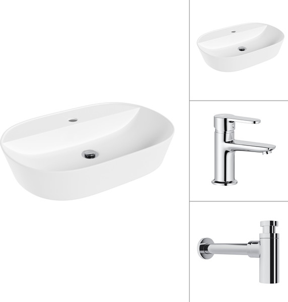 Умывальник со смесителем Lauter 21460-60 + Jet 21AM12361 с сифоном 21635CH - фото