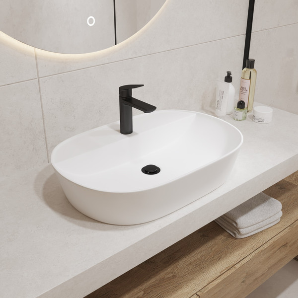 Умывальник со смесителем Lauter 21460-60 + Jet 21AM12361 с сифоном 21635CH