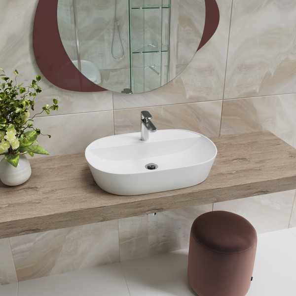 Умывальник со смесителем Lauter 21460-60 + Jet 21AM12361 с сифоном 21635CH