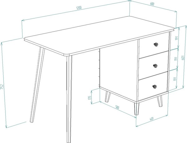 Письменный стол Премиум Рико (белый/дуб сонома)