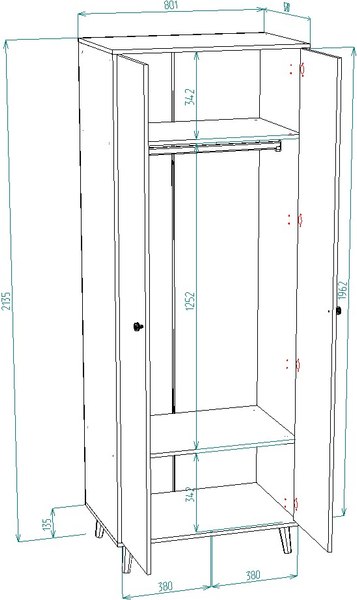 Шкаф Премиум Рико 800