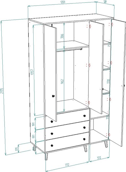 Шкаф Премиум Рико 1200