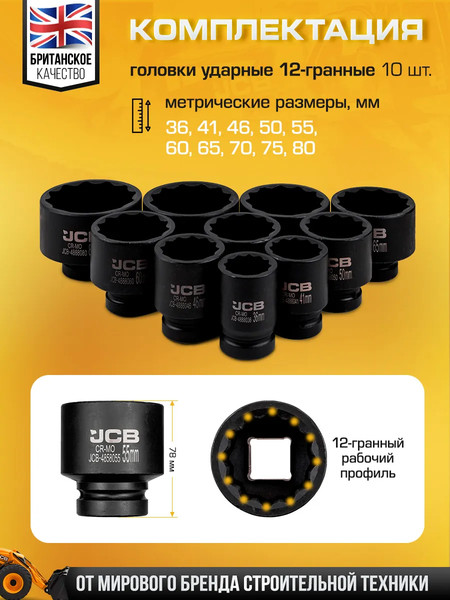 Универсальный набор инструментов JCB JCB-8141-9MPB