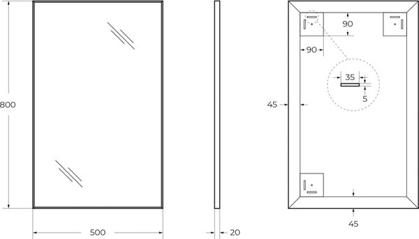 Зеркало BelBagno SPC-AL-500-800 Nero